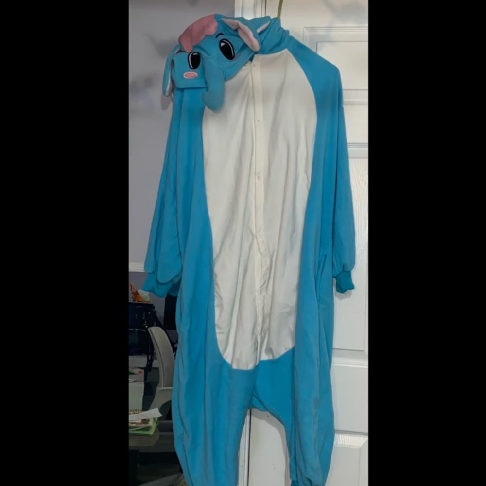 Size women's small elephant onesie/footie pajamas, loungewear, adult onesie